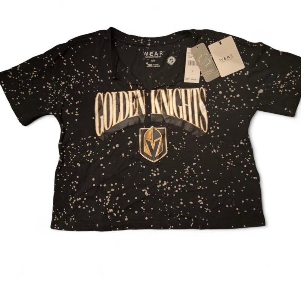 Golden Knights black and gold crop top